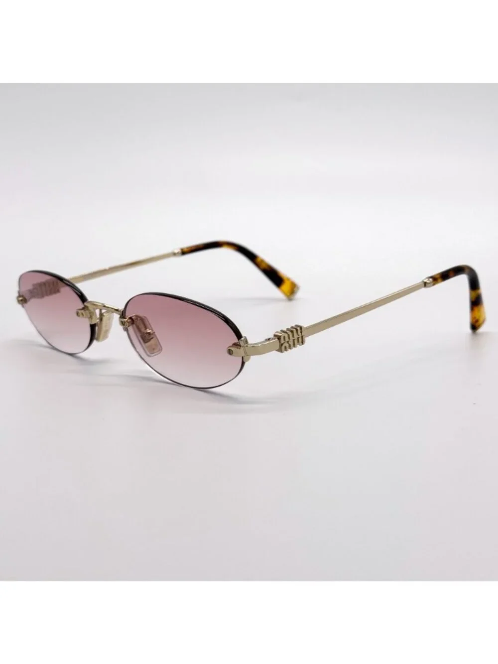 New Miu Miu MU A54S Sunglasses Oval Pink Gold MUA54S  ZVN70O